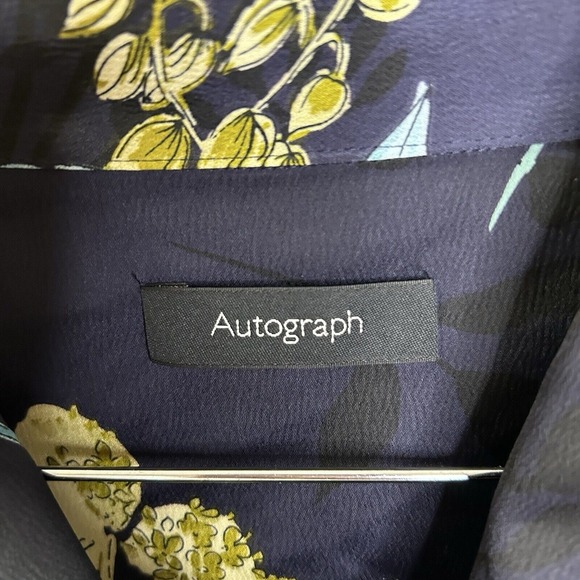 Autograph Green Long Sleeve Dress  Neck Floral Ties‎ - Picture 3 of 10